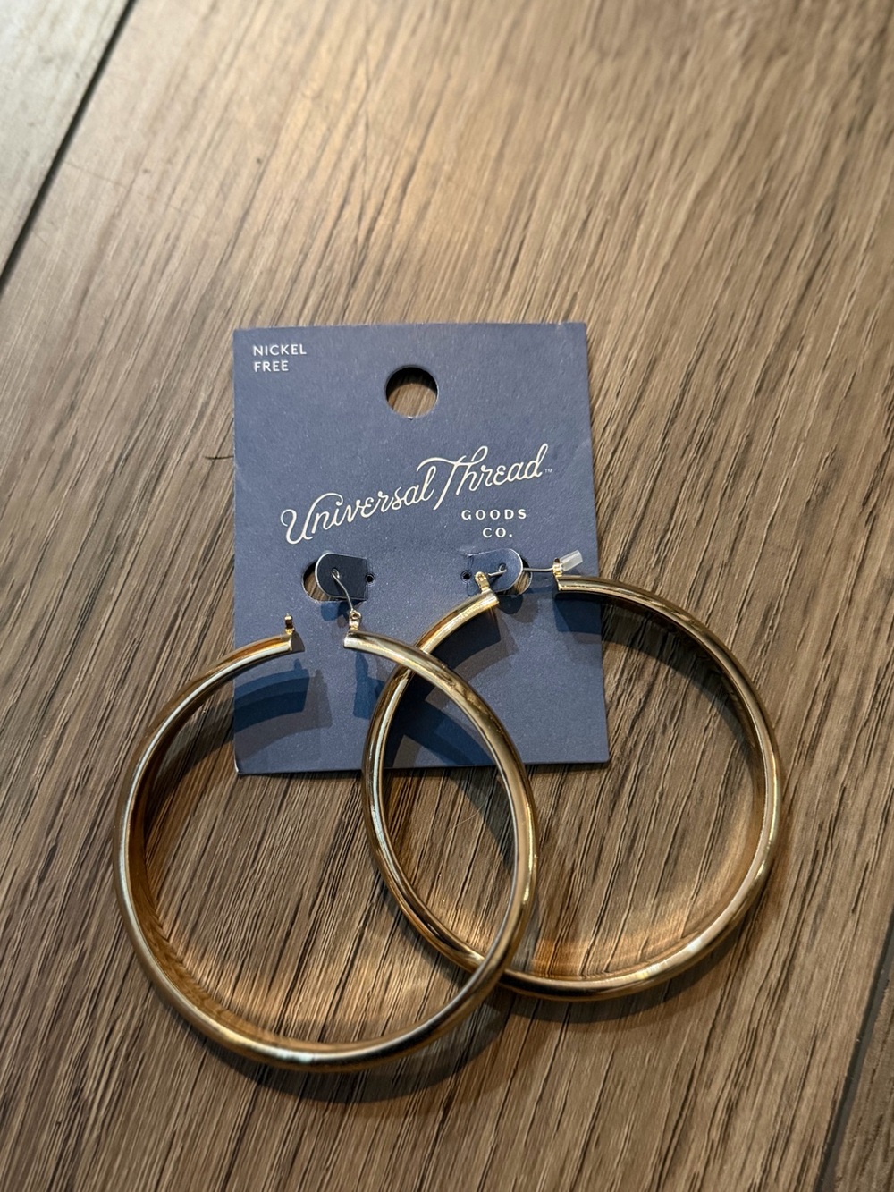Universal Thread Gold-Tone Hoop Earrings - Medium Shiny Hoops